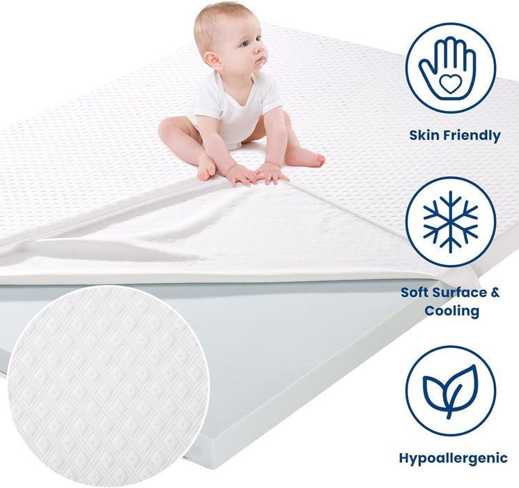 3 Inch Cooling Gel Memory Foam Mattress Topper Queen Size, with Removable Soft Cover, Comfort Body Support & Pressure Relief