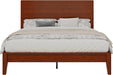 Full Size Bamboo Bed Frame, Japanese Joinery, Warm Brown