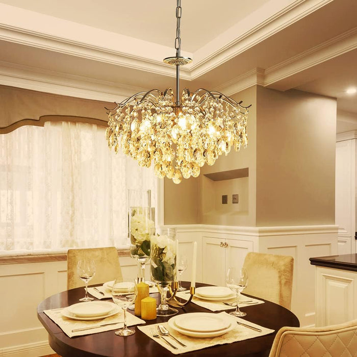Modern K9 Crystal Chandelier Chrome Finish DiningRoom