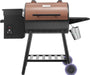 Wood Pellet Grill Smoker, 8 in 1 BBQ Grills for Outdoor Cooking, 456 Square Inches Cook Area Electric Grill and Smoker, with Digital Controller, Meat Probe, 500°F Max Temperature, Black