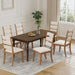 Dining Chairs Set of 6 Farmhouse Kitchen Chairs with Upholstered Cushion Back and Seat Ladder Back Side Chairs for Dining Room Living Room Restaurant(Brown Frame, Chenille Beige)