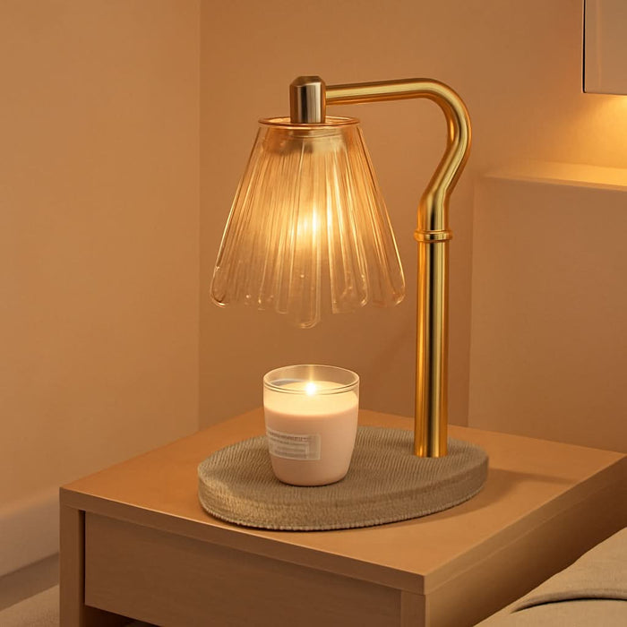 Candle Warmer Lamp with Timer & Dimmable 4-Level Brightness - Adjustable Height,For New Home Bedroom, Gifts for Women (Brown)
