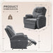 Power Lift Recliner Chair with Massage for Elderly Ergonomic Lounge Chair Classic Single Sofa with 2 Cup Holders Side Pockets Home Theater Seat (Corduroy, Dark Gray)