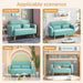 46" Small Modern Fabric Sofa Loveseat Mid Century 2 Seater Sofa Couch with Lumbar Pillows, Solid Wood Legs for Living Room, Small Space, Dorm, Office, Bedroom, Aquamarine