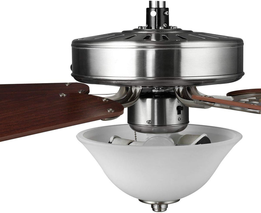 Airpro Collection 52'' Five-Blade Ceiling Fan with White Etched Light Kit
