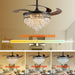 48" Crystal Retractable Ceiling Fan with Light - (Glam, Black)