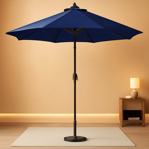 11FT Patio Umbrella, Outdoor Umbrella with with 8 Sturdy Fiberglass Ribs,Market Table Umbrella with Push Button Tilt and Crank,Suit for Backyard,Garden,Pool,Deck(Navy)