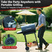 Barrel Barbecue Charcoal Grill: Premium Spacious Outdoor BBQ Grill with Side Table - Ideal for Patio Cooking Backyard Grilling Camping Picnics Tailgating Parties