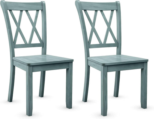 Set of 2 Dining Chairs, Rubber Wood Dining Room Chair, Farmhouse Dining Side Chairs, Max Load 400 Lbs, Wooden Kitchen Chairs for Home Kitchen, Dining Room