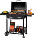 24-Inch Movable Charcoal BBQ Grill with Foldable Side Shelves, Temperature-Controlled, 461 Sq., Ideal for Backyard Party, Outdoor Picnic, Patio Cooking, Garden Grilling, Black
