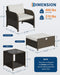 5-Piece Outdoor Patio Conversation Set with Hidden Ottomans