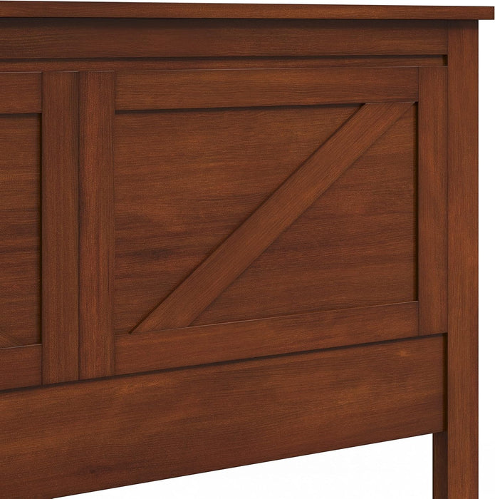 Farmhouse Style Wood Panel Headboard in Cherry - Full Size