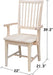 , Mission Side Chair with Arms, Solid Wood Parawood, Dining Chairs, Box Seat Construction, Traditional Kitchen/Dining Room Furniture, Unfinished