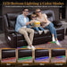 Power Reclining Sofa with Colorful LED Lights, Wall Hugger Reclining Sofa, Space-Saving RV Sofa with USB Charging & Side Pocket for Living Room, Apartment (Brown, Sofa) | Wall Hugger, LED Lights, RV Sofa