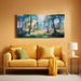 Forest Wall Art for Living Room 48"X24", Botanical Nature Scenery Wall Decor, Tree Landscapes Canvas Painting Artwork for Home Hallway Dining Room Office Bedroom