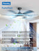 Ceiling Fans with Lights, 52 Inch Ceiling Fan with Light and Remote Control, Reversible, Dimmable, 3CCT, Quiet, Black Modern Ceiling Fan for Bedroom, Living Room