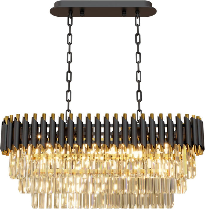 31Inch Black Gold CrystalChandelier PendantLighting