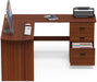51 X 59 Inches L-Shaped Home Office Wood Corner Desk with Box Box File Drawers, Walnut