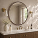 round Mirror 36 Inch, Linen-Texture Circle Wall Mirror for Bathroom, Bedroom, Entryway, Living Room，Gold