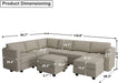 Oversized Velvet U-Shaped Sectional Sofa with Storage