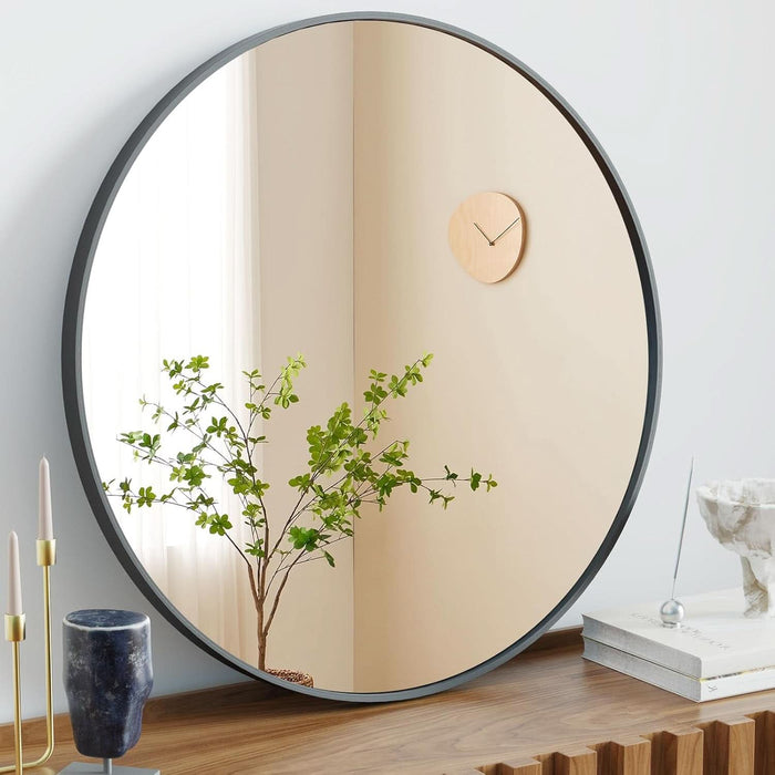 20In round Bathroom Mirrors for Wall, Bathroom Mirrors for over Sink, Wall Decor for Bathroom, Entryway, Bedroom, Vanity, Classical Black