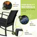 Patio Furniture Set 3 Piece Resin Outdoor Bistro Set Rocking Patio Chairs with Cushions and Table for Porch, Poolside, Balcony and Yard (Black)