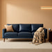 Mid Century Modern FauxLeather Sofa 91Inch NavyBlue