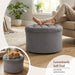 25" Ottoman with Storage, round Pouf Ottoman Foot Rest, Small Storage Foot Stool for Couch Bedroom Living Room, Books, Blankets & Kid'S Toy Box, Load up to 220 Lbs, Grey