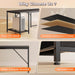 66" L Shaped Gaming Desk with LED Lights & Power Outlets, Computer Desk with Fabric Drawers and Print Stand, Corner Office Desk, Monitor Stand, Mesh CPU Stand, Black
