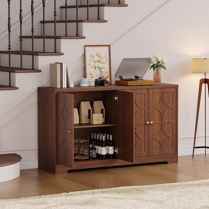 Sideboard Buffet Cabinet with Storage, 56" Modern Sideboard, Brown