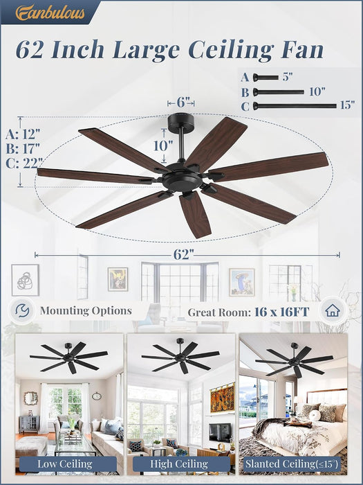 Architectural 62 Inch Weatherproof Ceiling Fan Remote