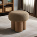 Round Foot Stool, Small Mushroom Ottoman Footstools Modern Pouf Boucle Ottoman, Teddy Foot Rest for Couch Sofa Comfy Floor Footrest Step Stool for Living Room,Bedroom,Desk,Office(Brown)