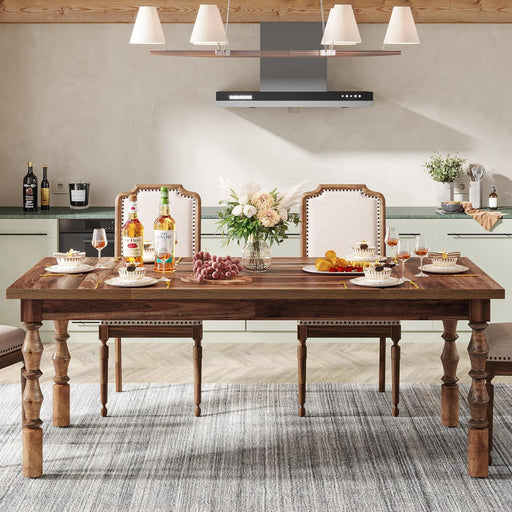 SixtyTwoInch Farmhouse Dining Table Wood Rectangular Modern
