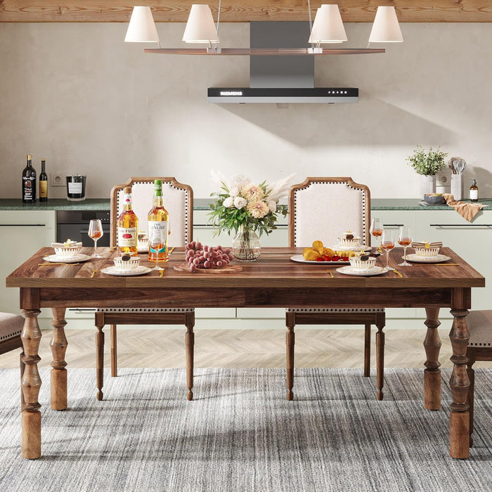 SixtyTwoInch Farmhouse Dining Table Wood Rectangular Modern