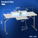 63 Inch Gaming Desk with LED Lights & Power Outlets Computer Desk with Laptop Stand & Keyboard Tray Modern PC Desk with Headset Hook for Home Office, Carbon Fiber and Marble Splicing White