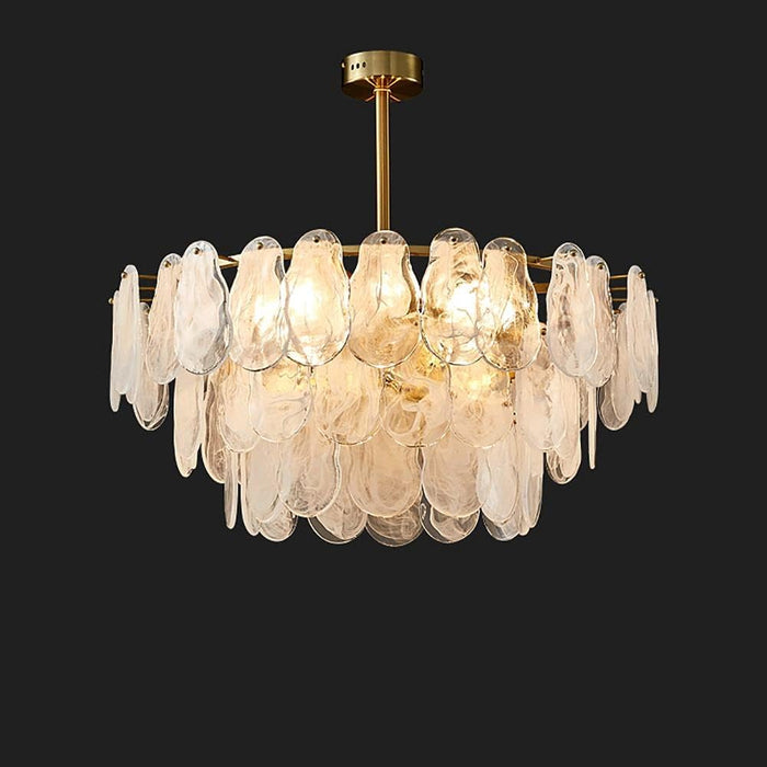 Gold Finish Tiered Chandelier Pendant Light Fixture