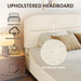 Queen Upholstered Bed Frame, Beige Cloud Boucle Bed with Headboard