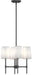 Meadowood 4-Light Chandelier, Matte Black Finish, White Fabric Shades, LED Bulbs Included