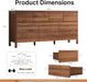 Walnut 10 Drawer Dresser for Bedroom, 63" W Modern Wood Dresser