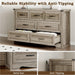 7-Drawer Dresser for Bedroom, Modern Wooden Chest of Drawers with Metal Handles, Anti-Tipping Design, Sturdy and Stable Storage Organizer for Living Room, Entryway, Home Office