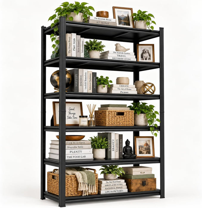 Metal Book Shelf Adjustable Heavy Duty Bookshelf with Tool-Free Assembly