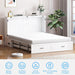 Queen Murphy Bed Cabinet Integrated Charging White