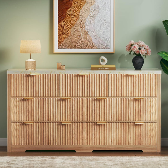 53-Inch-Width-Enhanced 7-Drawer Dresser Durable Solid