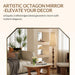 Gold Octagon Bathroom Mirror, 24X36 Inch Stainless Steel Metal Frame, Anti-Rust, Shatterproof HD Glass, Wall Mounted for Bathroom, Bedroom, Living Room