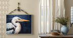 Heron Hand Painted Textured Framed Canvas Wall Art