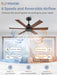 42 Inch Black Ceiling Fan without Light, Bedroom Ceiling Fan No Light, 6 Blades, Quiet Reversible DC Motor, 6-Speeds, Small Ceiling Fan for Bedroom, Living Room, Patio, Indoor/Outdoor Use