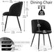 Accent Chairs Set of 2, Fuzzy Sherpa Dining Chairs with Barrel Back, Upholstered Faux Fur Armchairs with Black Metal Leg, Living Room Chairs (Black)