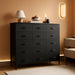 10 Drawer Dresser With PremiumQualityFabricFinish Black