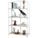 No Assembly Folding Bookshelf for Living Room, 4 Tier White Collapsible Book Shelf for Home Office, Portable Bookcase Storage Organizer