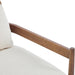 MidCenturyBeigeUpholstered Club Chair Set 2 Open Back